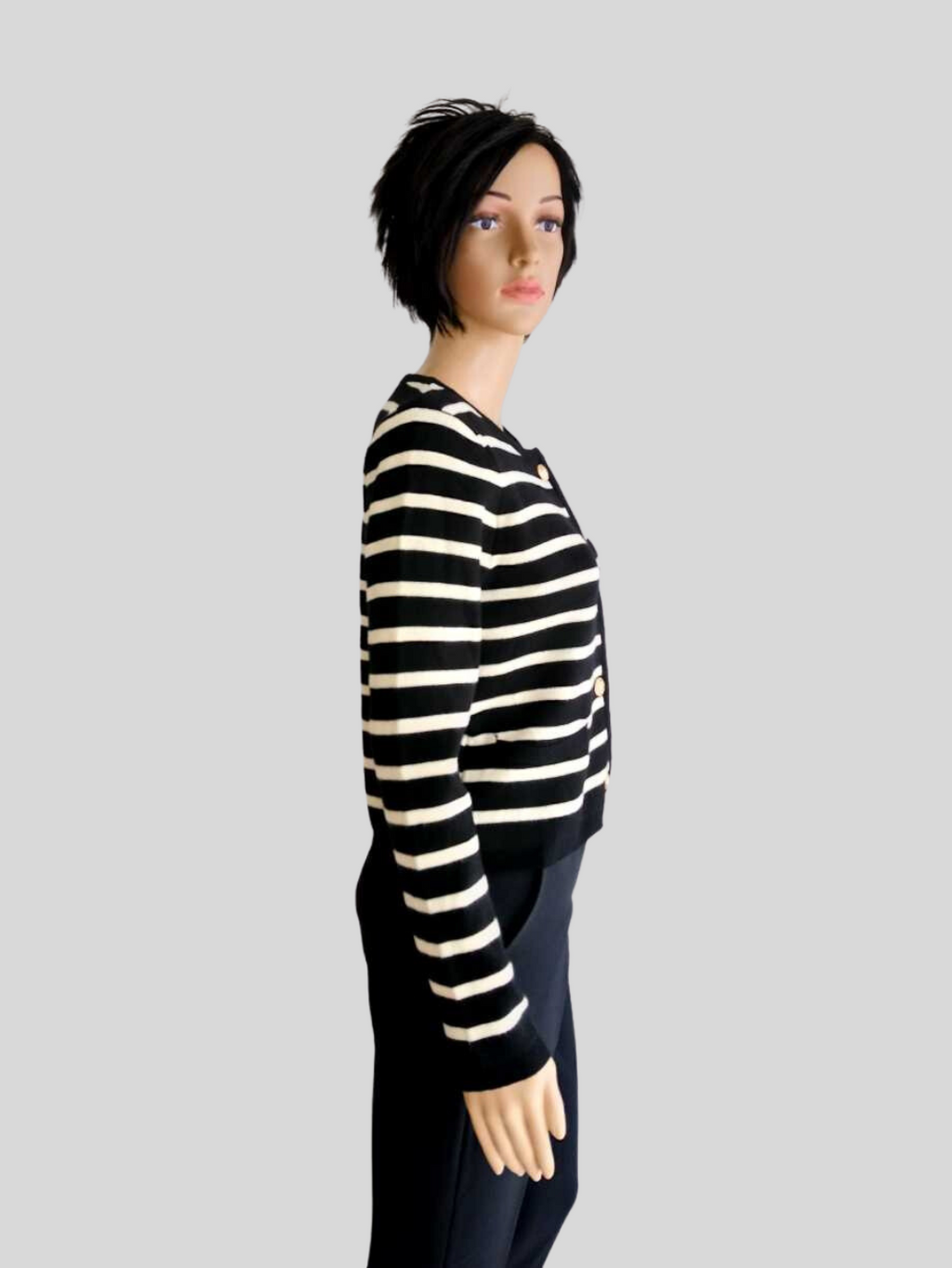 Cardigan NOIR à rayures