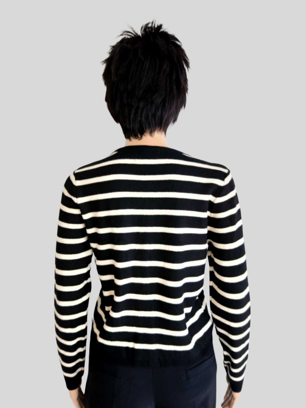 Cardigan NOIR à rayures