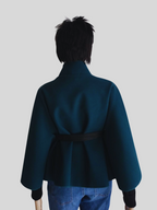 Cape VERTE avec ceinture à nouer