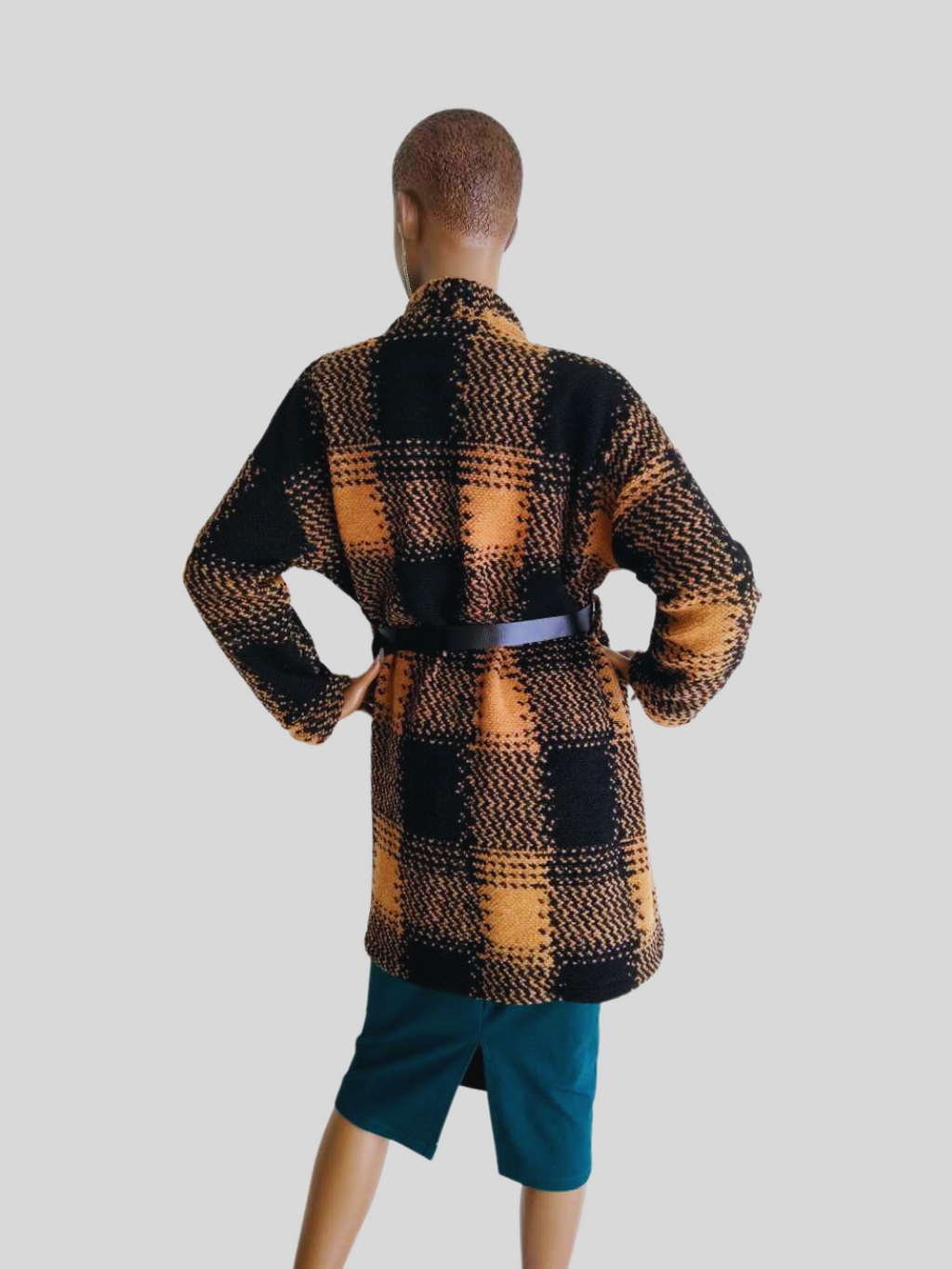 Manteau MARRON imprimé à carreaux