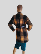Manteau MARRON imprimé à carreaux
