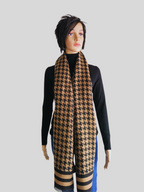 Écharpe pied de poule MARRON