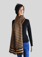 Écharpe pied de poule MARRON