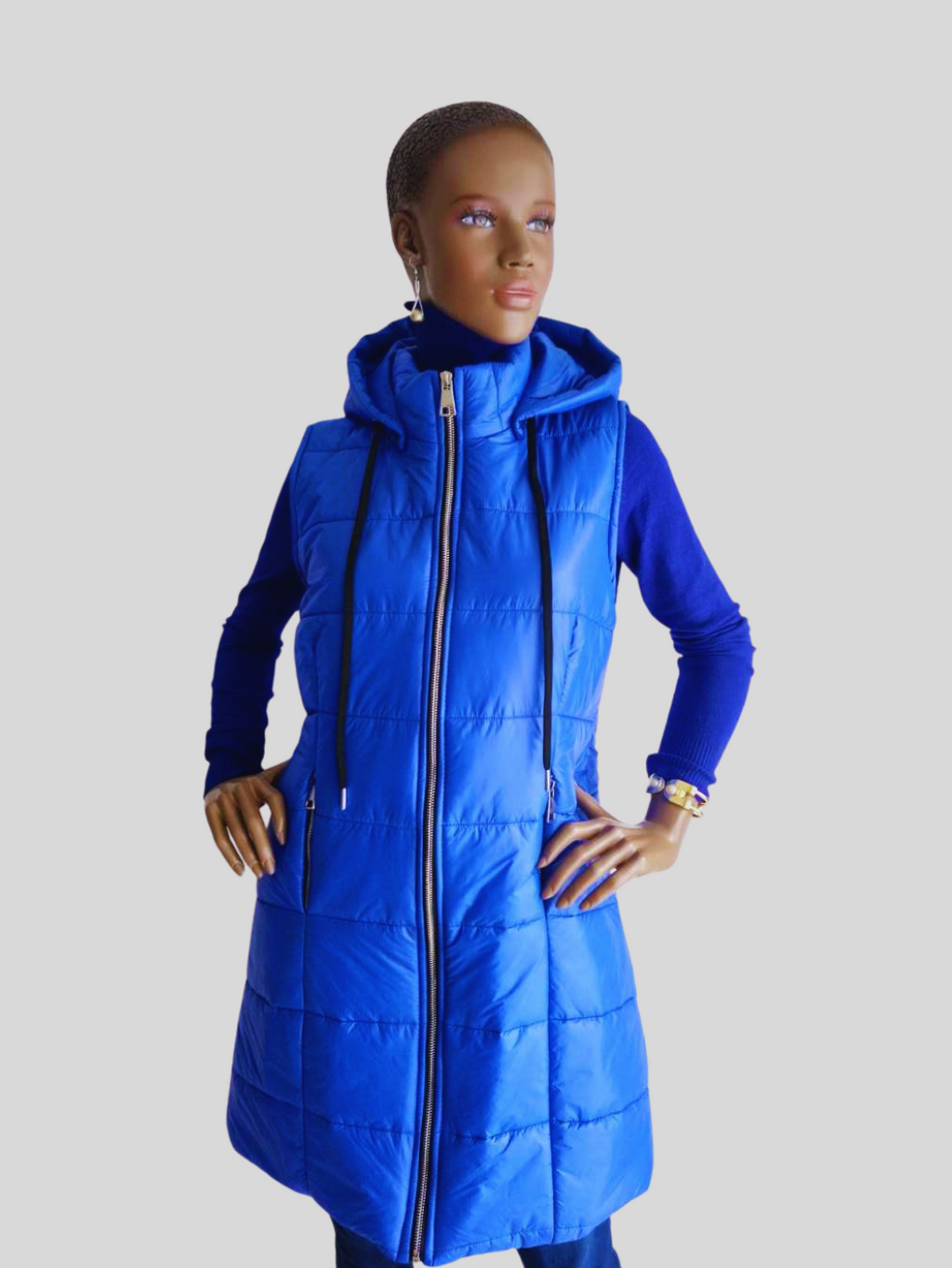 Doudoune BLEUE ÉLECTRIQUE à capuche