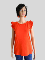 T-shirt ORANGE à volants