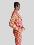 Tailleur pantalon ROSE ORANGÉ imprimé