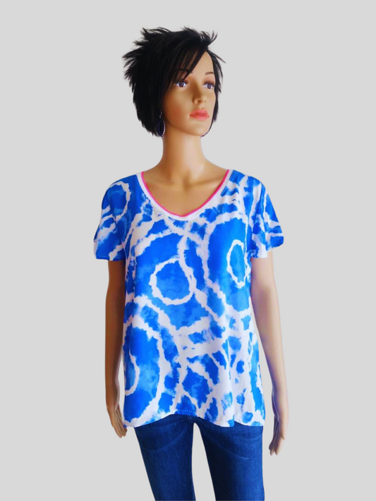 T-shirt imprimé BATIK BLEU PERSAN