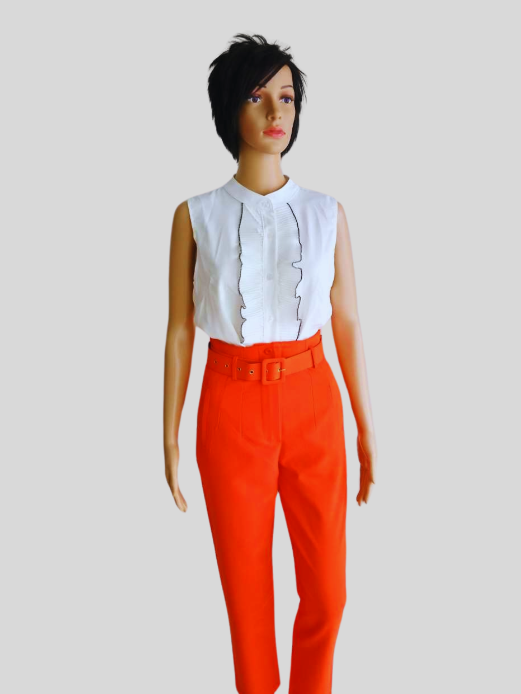 Pantalon ORANGE avec ceinture à nouer