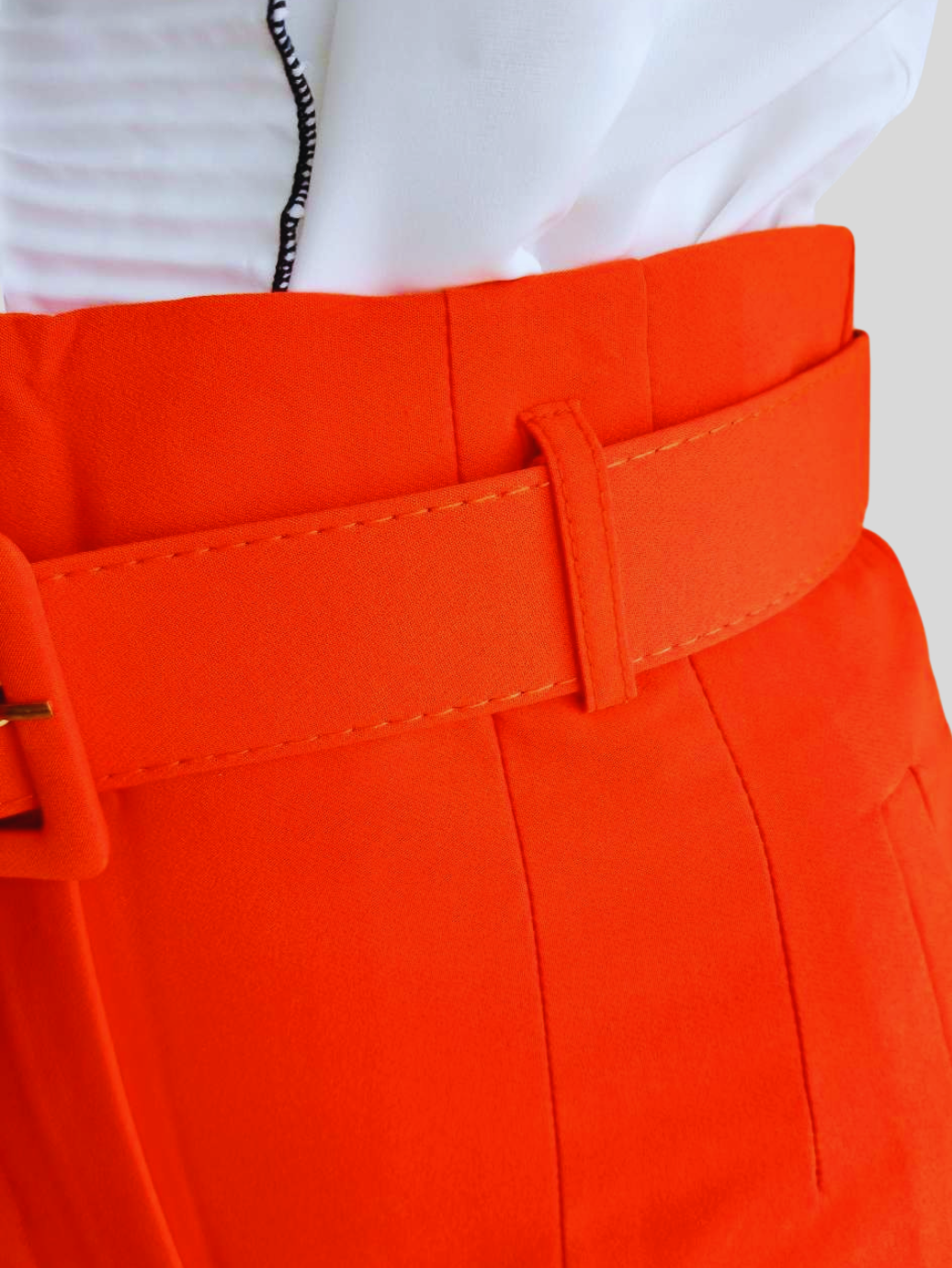 Pantalon ORANGE avec ceinture à nouer