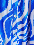 Robe zébrée BLEUE à manches 3/4