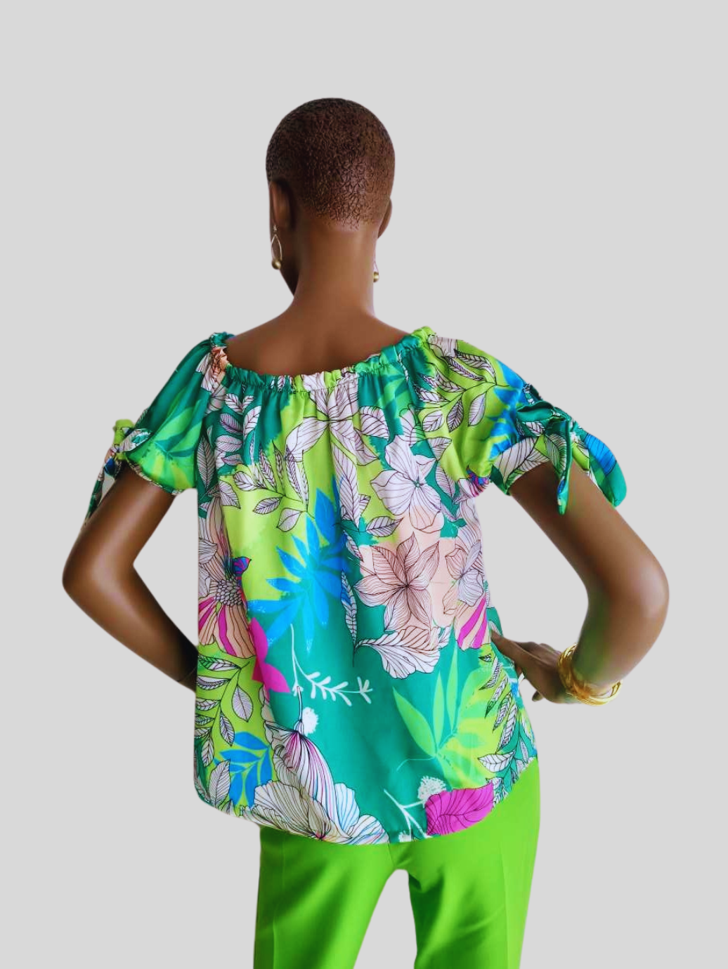 Blouse JADE imprimée à fleurs à nouer