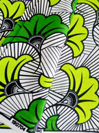 Pagne WAX FLEUR DE MARIAGE VERT