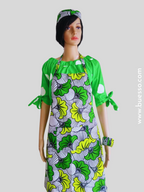 Tablier de cuisine en Wax FLEUR DE MARIAGE - fait main en France