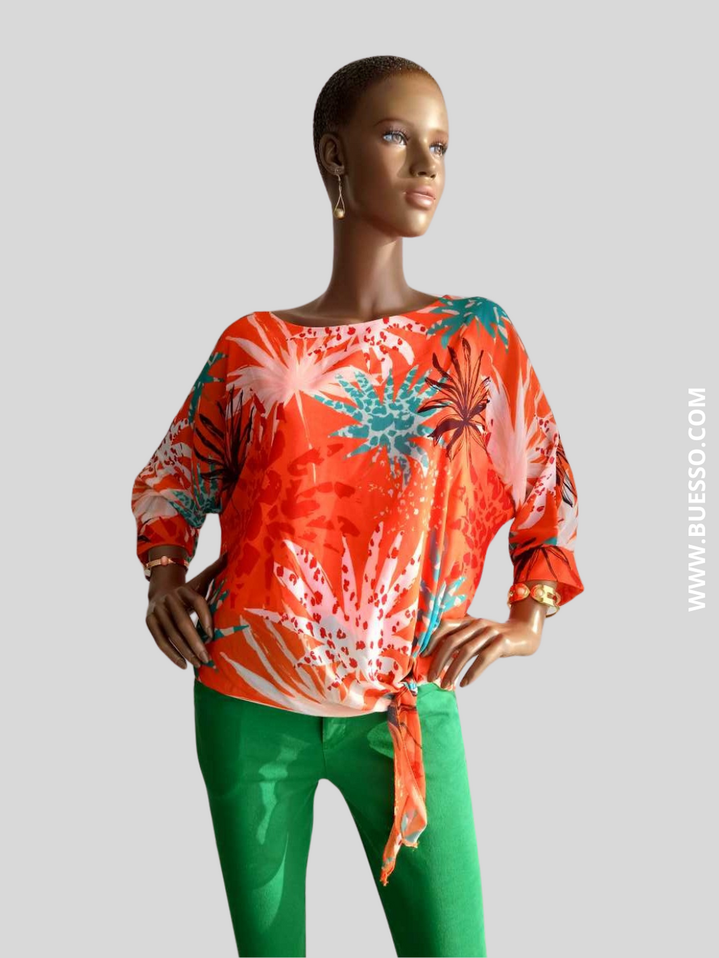 Blouse ORANGE imprimée à fleurs