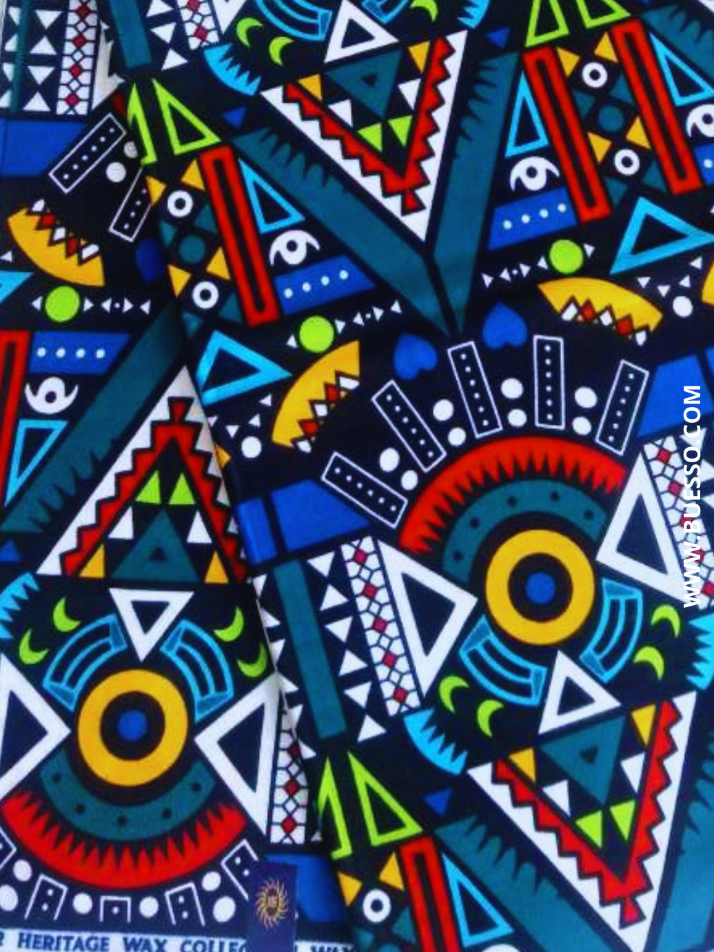 Pagne WAX MULTICOLORE motif collier africain