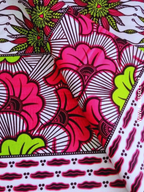 Pagne WAX ROSE motif FLEUR DE MARIAGE