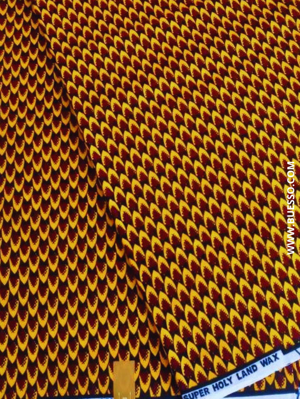 Pagne WAX écaille de poisson JAUNE & NOIR