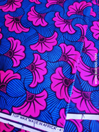 Pagne TOP WAX, motifs fleurs ROSE FUCHSIA