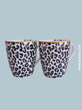 Mug imprimé léopard, liséré doré, 355 ml