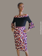 Robe léopard élégante avec manches à volants