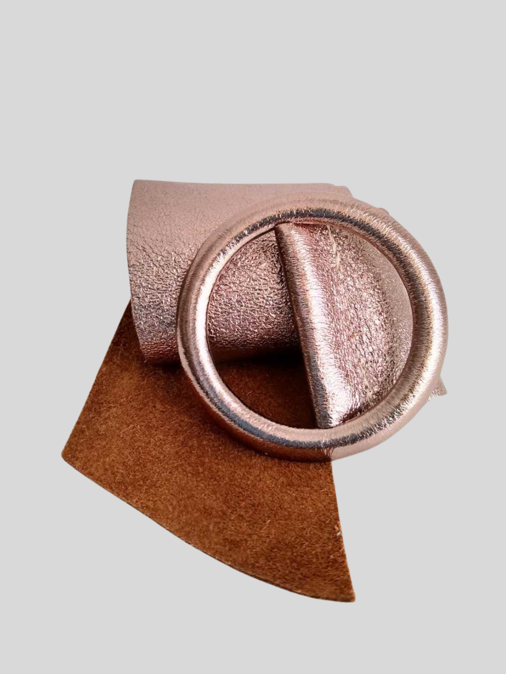 Ceinture BRONZE large en cuir à boucle