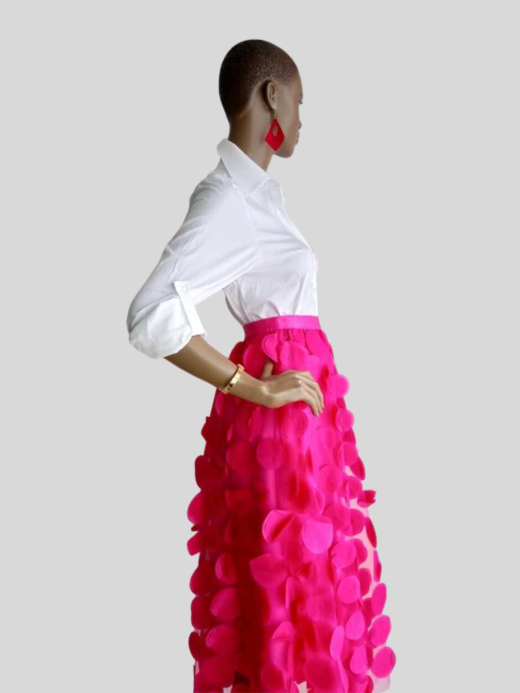 Jupe longue en tulle à pois - Rose fuchsia, élégance et féminité assurée