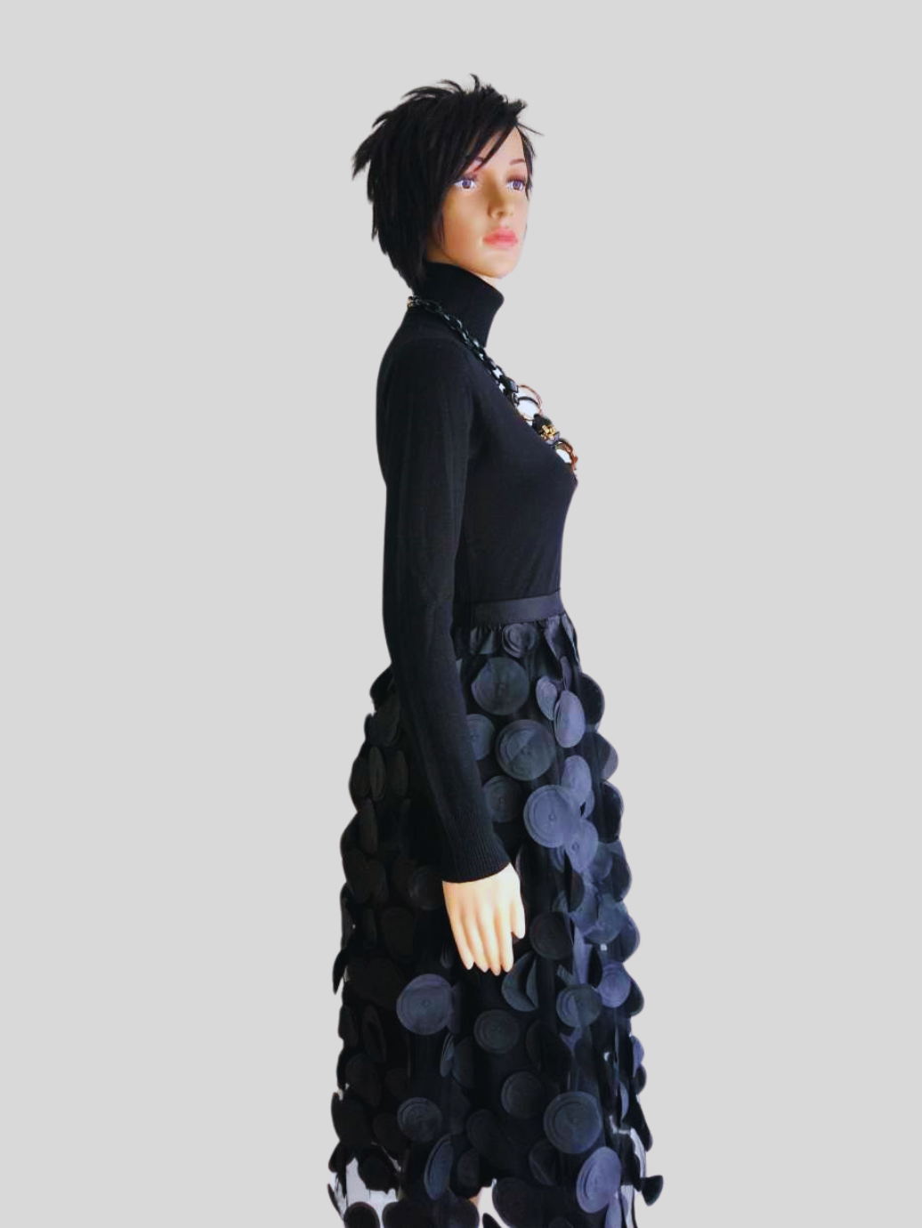 Jupe longue en tulle noire à pois - glamour & élégance assumée