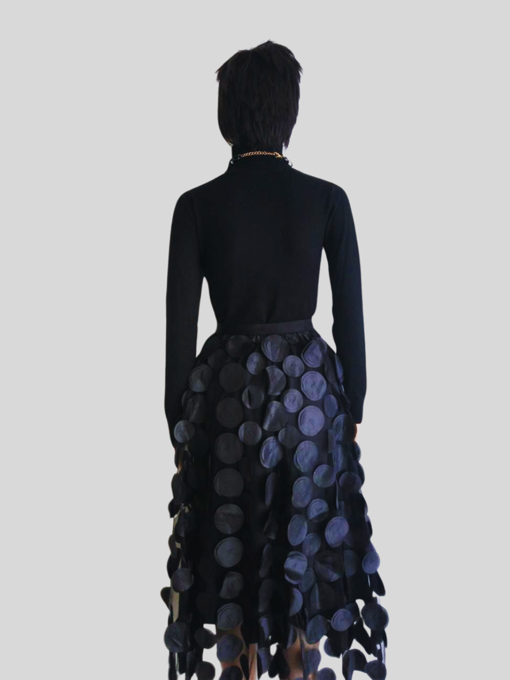 Jupe longue en tulle noire à pois - glamour & élégance assumée