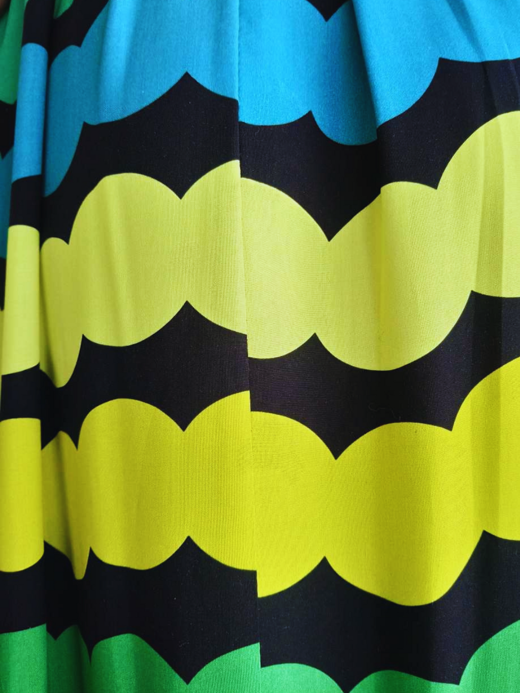 Robe longue fendue à rayures - vert & jaune éclat