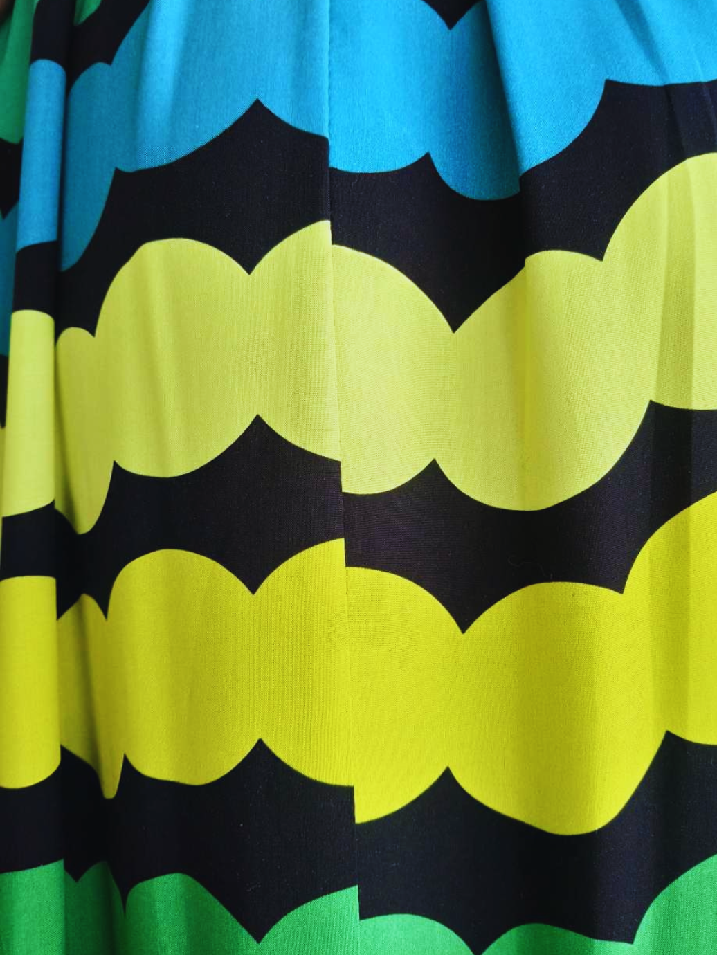 Robe longue fendue à rayures - vert & jaune éclat