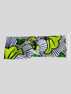 Bandeau croisé en Wax FLEUR DE MARIAGE - fait main en France