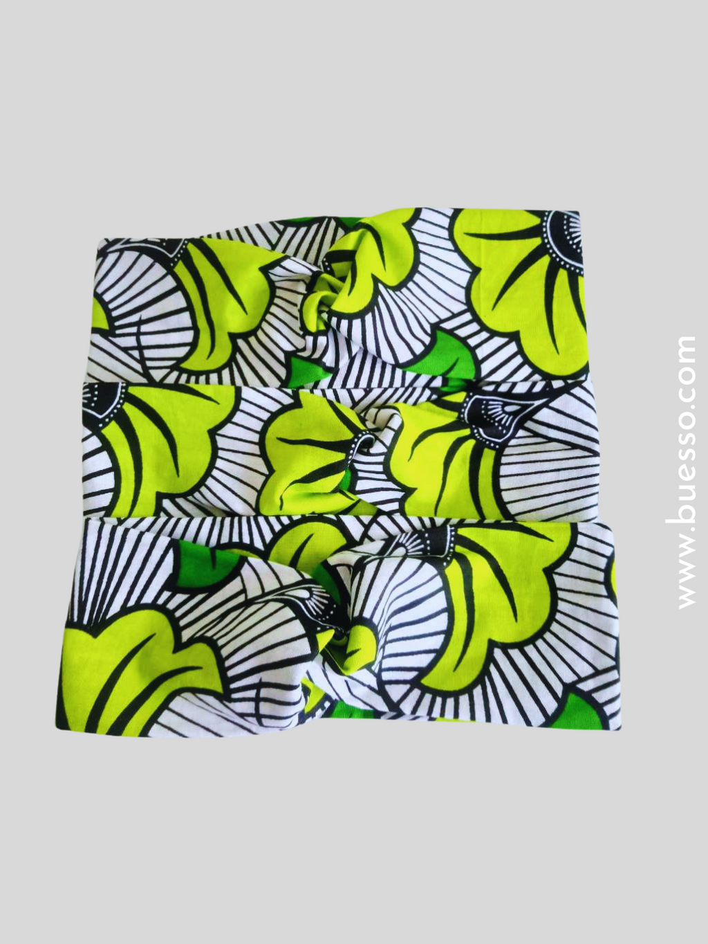 Bandeau croisé en Wax FLEUR DE MARIAGE - fait main en France