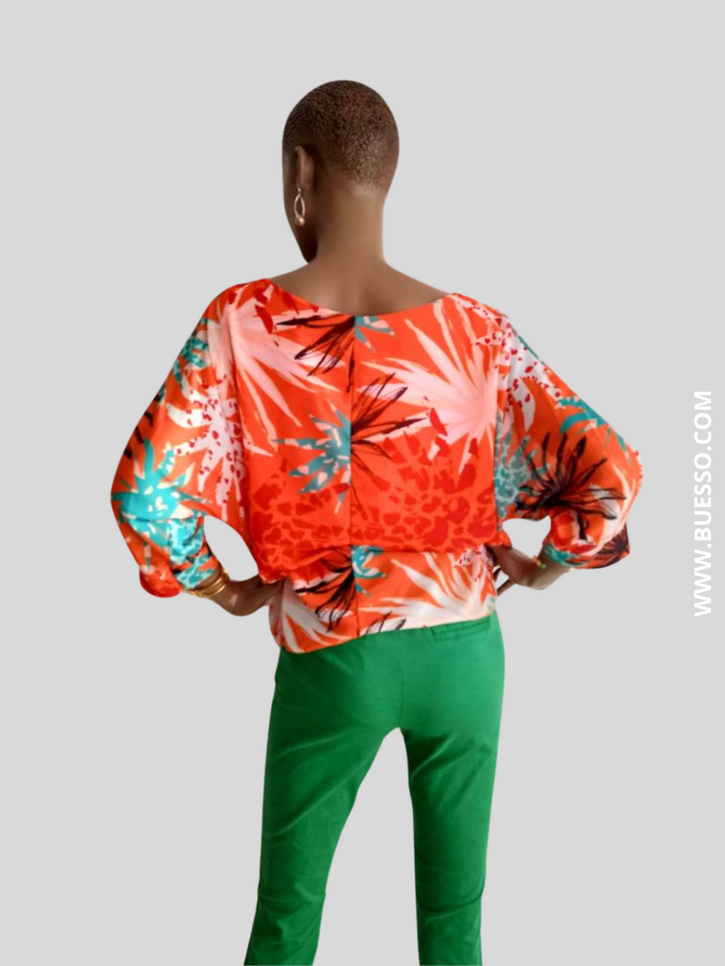 Blouse ORANGE imprimée à fleurs