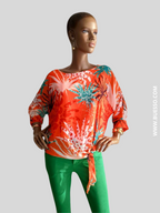 Blouse ORANGE imprimée à fleurs