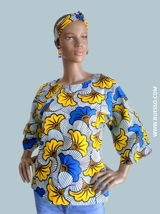 Mode popo - Top femme en Wax fait main 100% coton