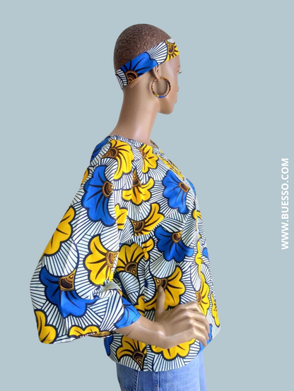 Mode popo - Top femme en Wax fait main 100% coton
