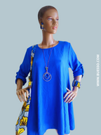 Robe BLEUE ÉLECTRIQUE avec collier intégré