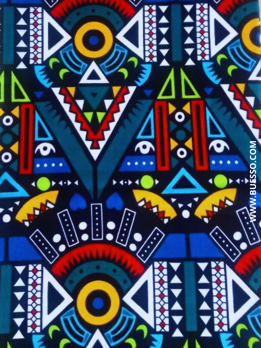 Pagne WAX MULTICOLORE motif collier africain