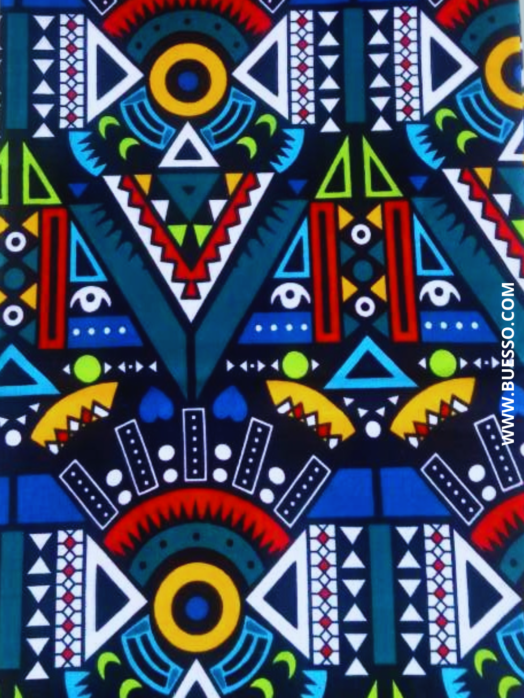 Pagne WAX MULTICOLORE motif collier africain