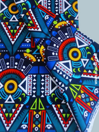 Pagne WAX MULTICOLORE motif collier africain