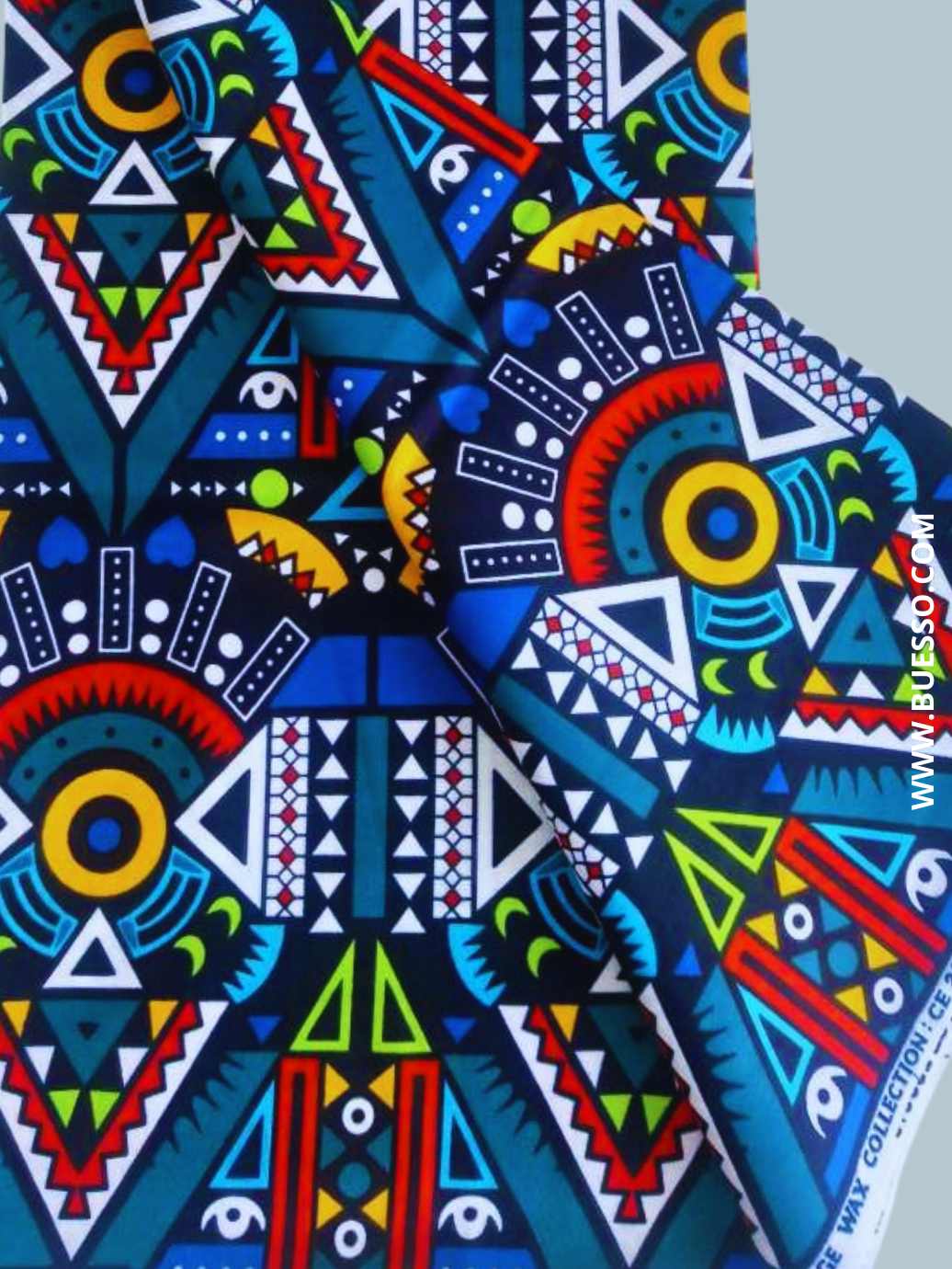 Pagne WAX MULTICOLORE motif collier africain