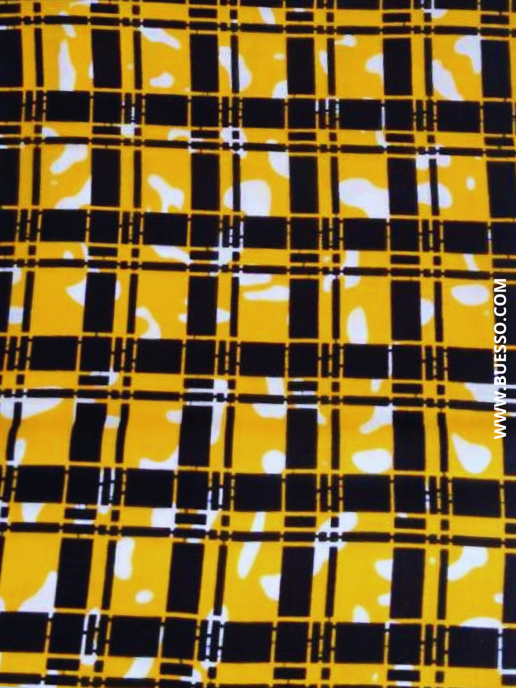 Pagne WAX JAUNE motifs carreaux