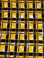 Pagne WAX JAUNE motifs carreaux
