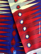 Pagne WAX ROUGE & BLEU motif épis de maïs