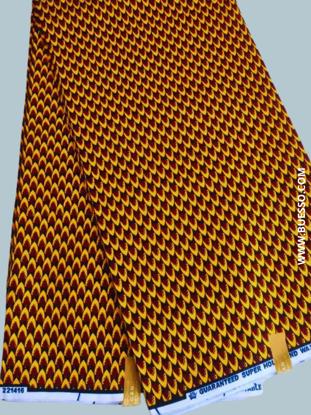 Pagne WAX écaille de poisson JAUNE & NOIR