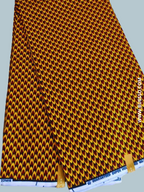 Pagne WAX écaille de poisson JAUNE & NOIR