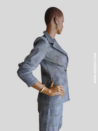 Tailleur-pantalon GRIS imprimé à carreaux