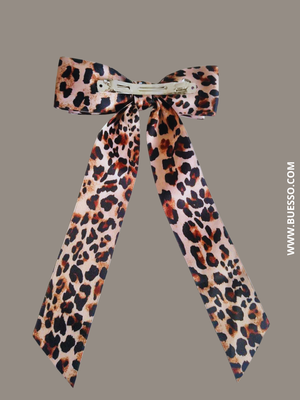 Barrette imprimée léopard avec nœud
