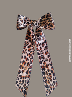 Barrette imprimée léopard avec nœud