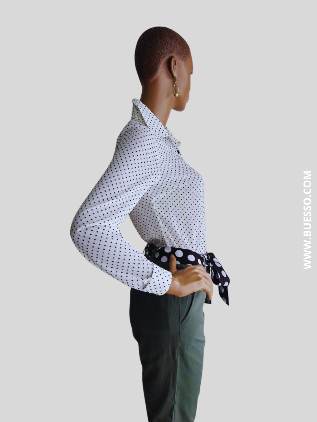 Pantacourt VERT MILITAIRE avec ceinture à nouer